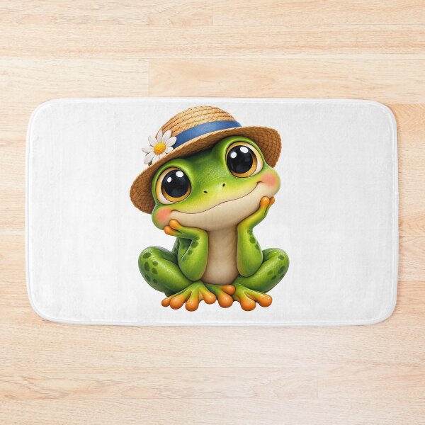 Item preview, Cute Frog with Straw Hat – Kawaii Frog Lover Design designed and sold by Morty'sArt.