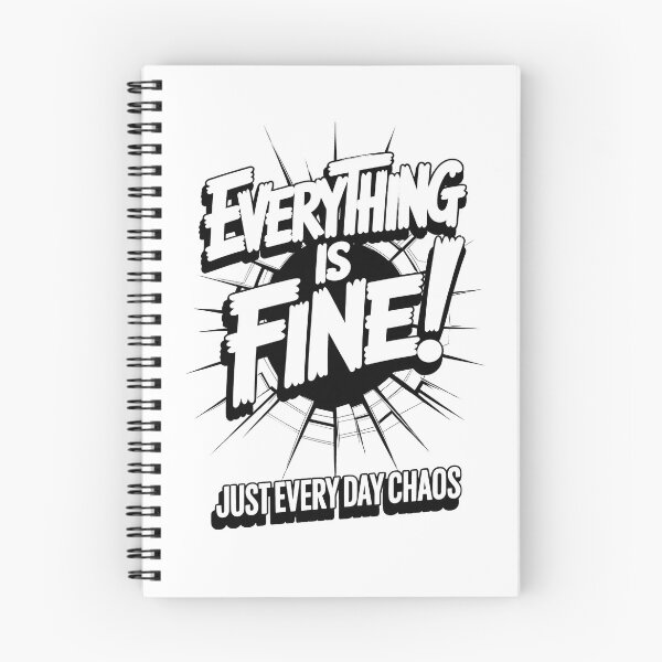 Item preview, Copy of Everything is Fine, Every Day Chaos Black Cartoon designed and sold by Museum Of Non-Existing Art.