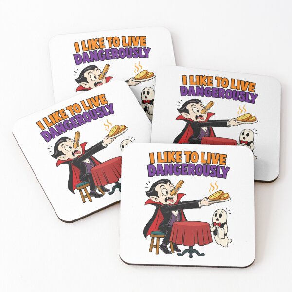 Item preview, I Like to Live Dangerously Funny Vampire Halloween Food Design. designed and sold by The-T-In-Retro.