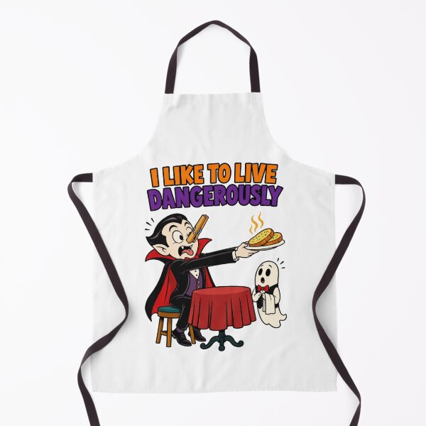 Item preview, I Like to Live Dangerously Funny Vampire Halloween Food Design. designed and sold by The-T-In-Retro.