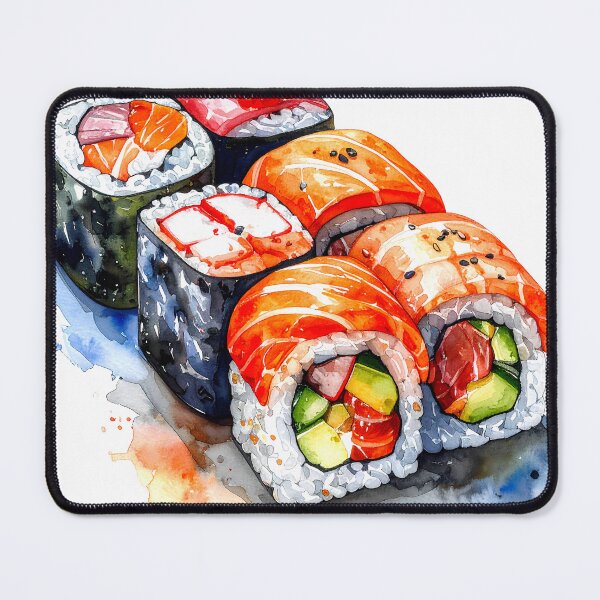 Item preview, Japanese Sushi Watercolor Illustration designed and sold by BetweenForms.