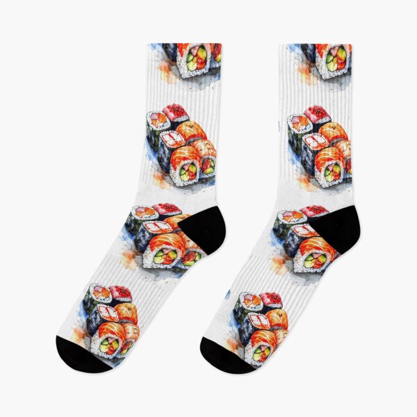 Item preview, Japanese Sushi Watercolor Illustration designed and sold by BetweenForms.