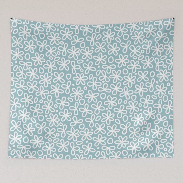 Item preview, Pastel Blue Doodle Flowers designed and sold by AmaiiDesigns.