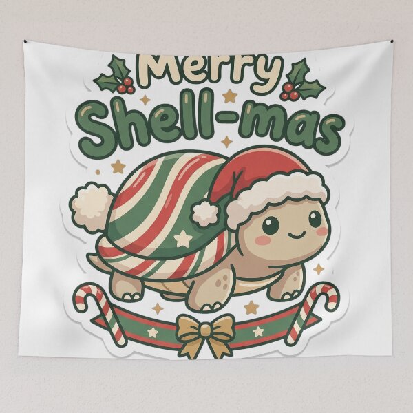 Item preview, Tortoise Christmas Merry Shell-mas Gift designed and sold by Soft Merch.