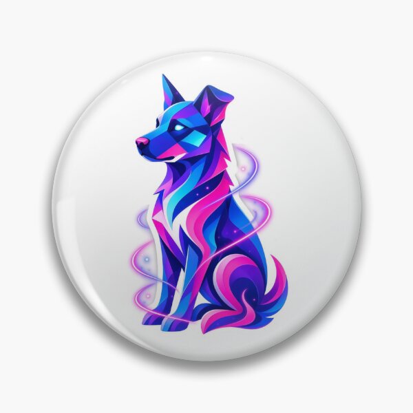 Artikelvorschau, Neon Kosmischer Wolf Geometrischer Fantasy-Geist entworfen und verkauft von ExploreAura Studio.