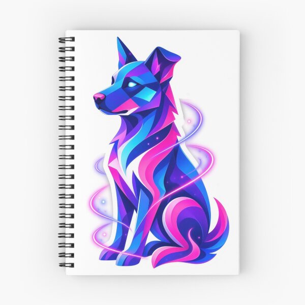 Item preview, Neon Cosmic Wolf Geometric Fantasy Spirit designed and sold by ExploreAura Studio.