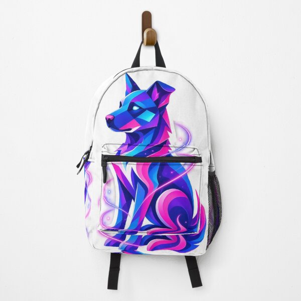 Item preview, Neon Cosmic Wolf Geometric Fantasy Spirit designed and sold by ExploreAura Studio.