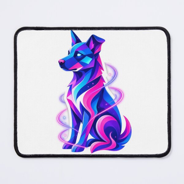 Item preview, Neon Cosmic Wolf Geometric Fantasy Spirit designed and sold by ExploreAura Studio.
