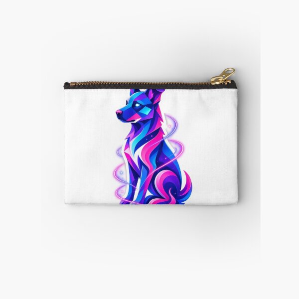 Item preview, Neon Cosmic Wolf Geometric Fantasy Spirit designed and sold by ExploreAura Studio.