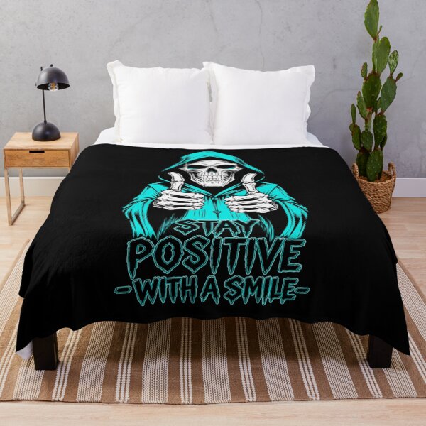 Item preview, Stay Positive – Inspirational Skeleton Smile Graphic designed and sold by JeraiffsonCorner .