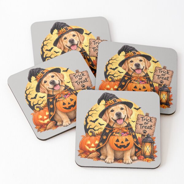 Item preview, Halloween Golden Labrador Trick or Treat - Cute Witch Dog designed and sold by Nature's Palette.