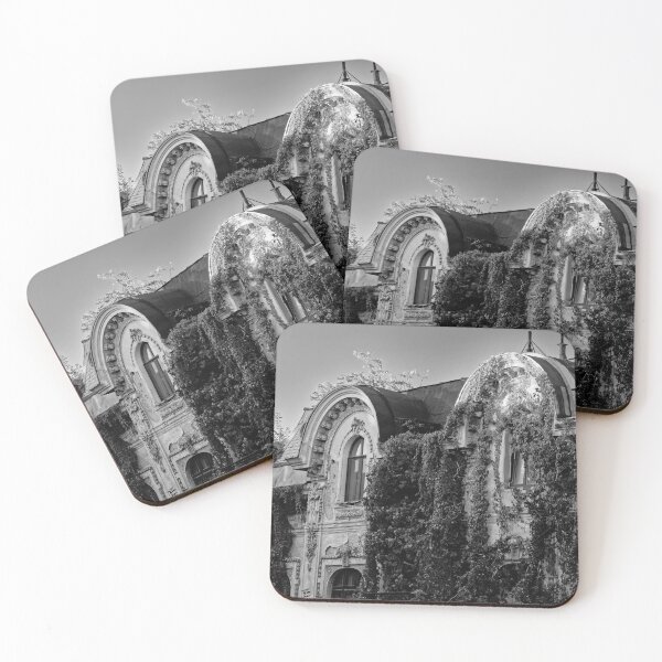 Item preview, Ivy-Covered Abandoned Building B&W designed and sold by Rabee Khalil Photography.