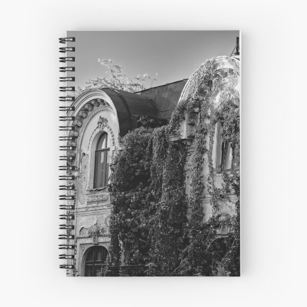 Item preview, Edificio abandonado cubierto de hiedra en blanco y negro designed and sold by Rabee Khalil Photography.