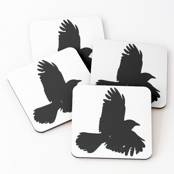 Artikelvorschau, Raben-Wandbild, Silhouette eines schwarzen Raben, gotische Vogeldekoration entworfen und verkauft von RickE.