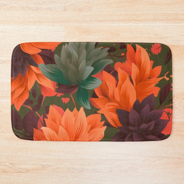 Item preview, Warm Orange and Purple Fall Flowers  designed and sold by Lovemountain.