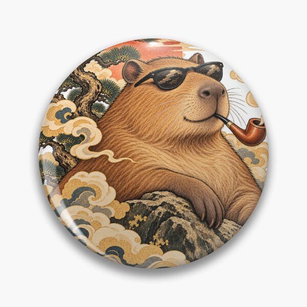 Item preview, Zen Capybara – Chill Lounging Capybara, Japanese Art designed and sold by Sleepy Safari.