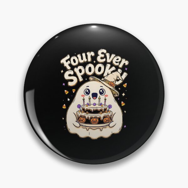 Item preview, Four Ever Spooky Funny Ghost Halloween Birthday Party designed and sold by Redgiant87x.