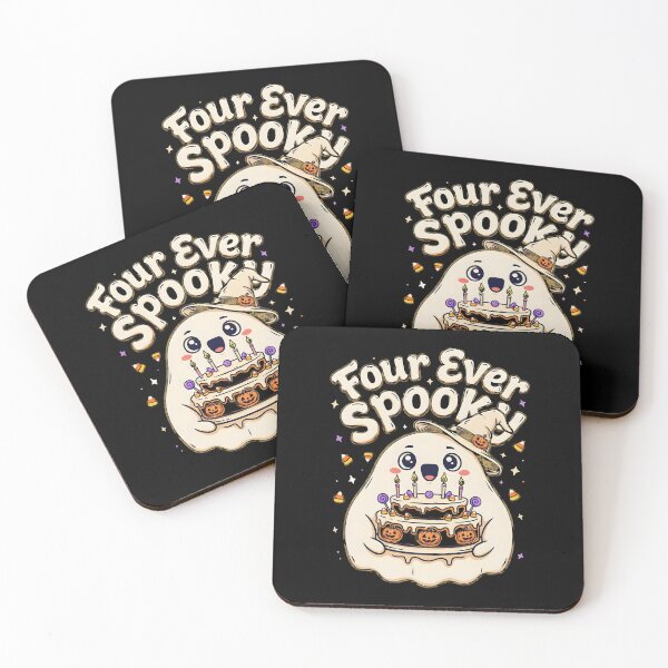 Item preview, Four Ever Spooky Funny Ghost Halloween Birthday Party designed and sold by Redgiant87x.