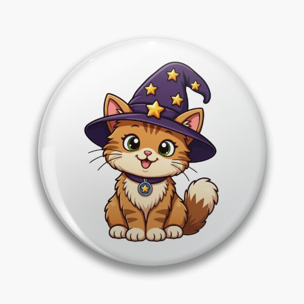 Item preview, Cute Ginger Cat Wizard in Witch Hat designed and sold by Inka Moon Design.