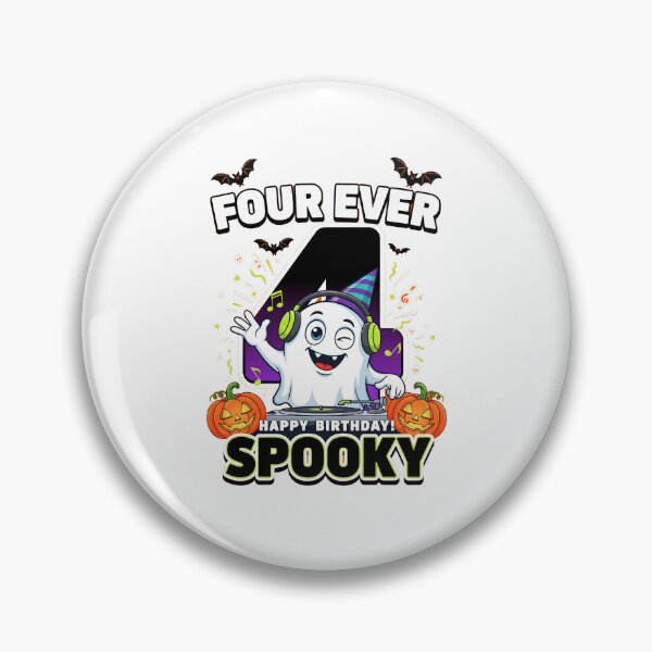 Item preview, Four Ever Spooky 4th Birthday Halloween Funny Ghost designed and sold by Redgiant87x.