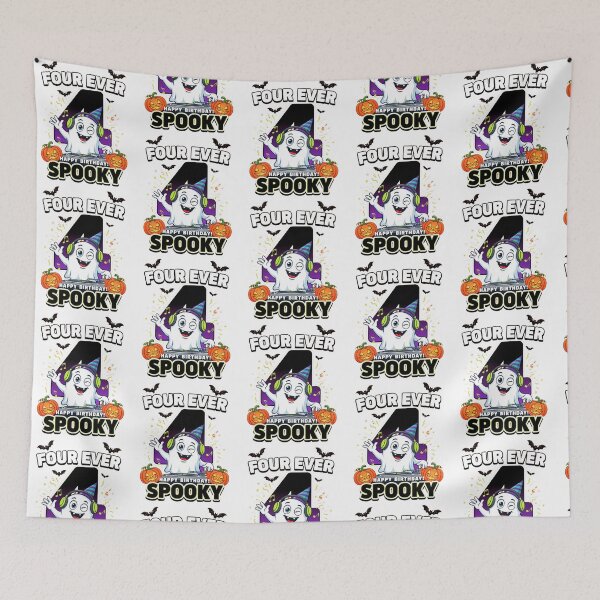 Item preview, Four Ever Spooky 4th Birthday Halloween Funny Ghost designed and sold by Redgiant87x.
