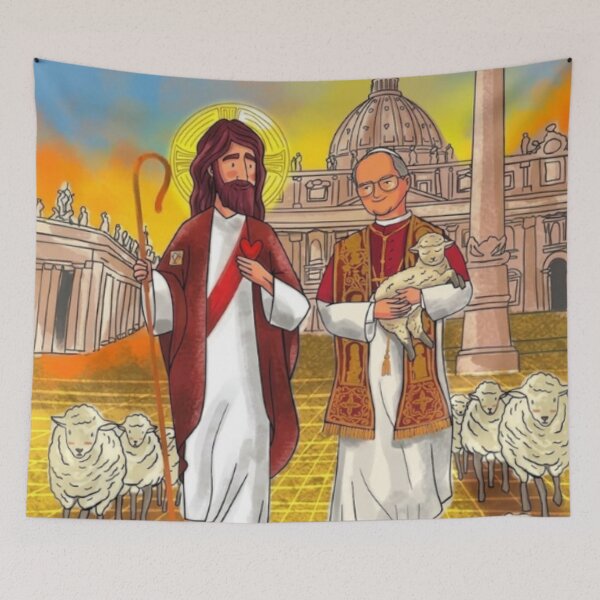 Item preview, "The Good Shepherd and Faith" | Inspirational Religious Artwork designed and sold by ArteVirtual28.