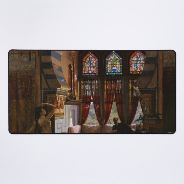 Item preview, Aimée, an egyptian dancer, 1883, Cairo, Egypt interior portrait painting by Gunnar Berndtson designed and sold by Jéanpaul Ferro.