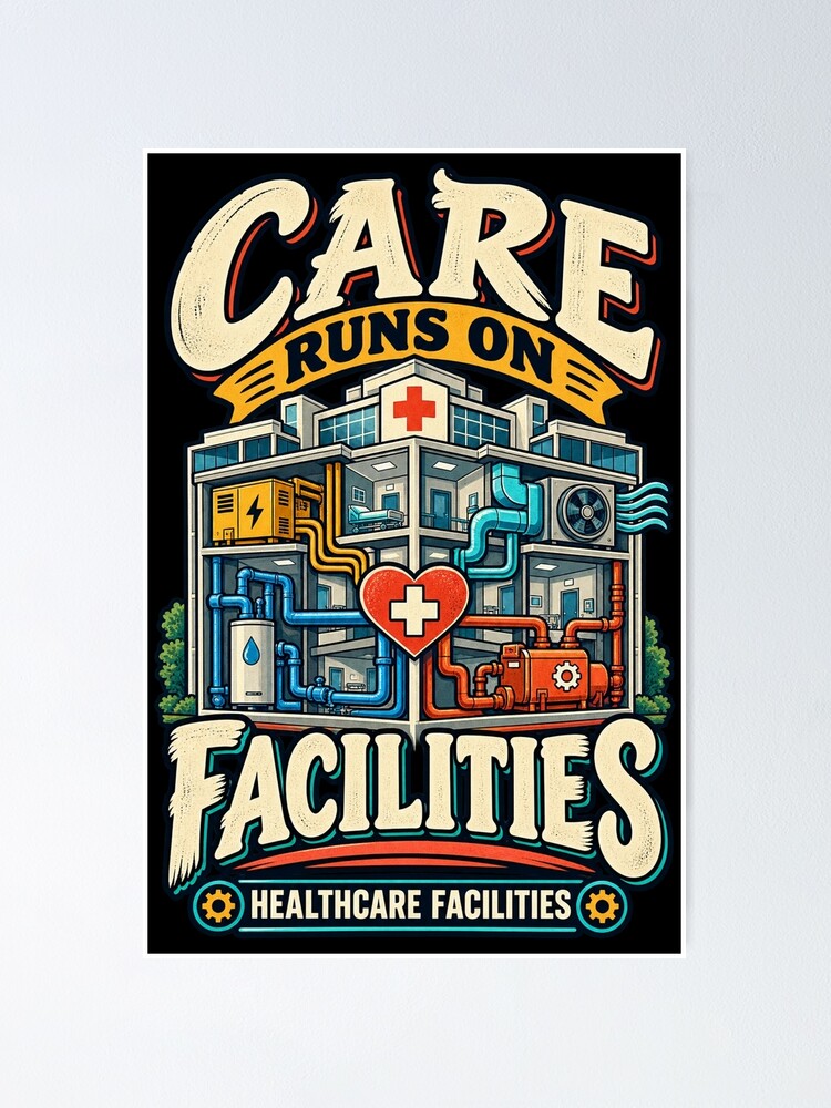 Imagen 1 de 3, Póster con la obra Care Runs On Facilities Healthcare Facilities, diseñada y vendida por Ridaelb.