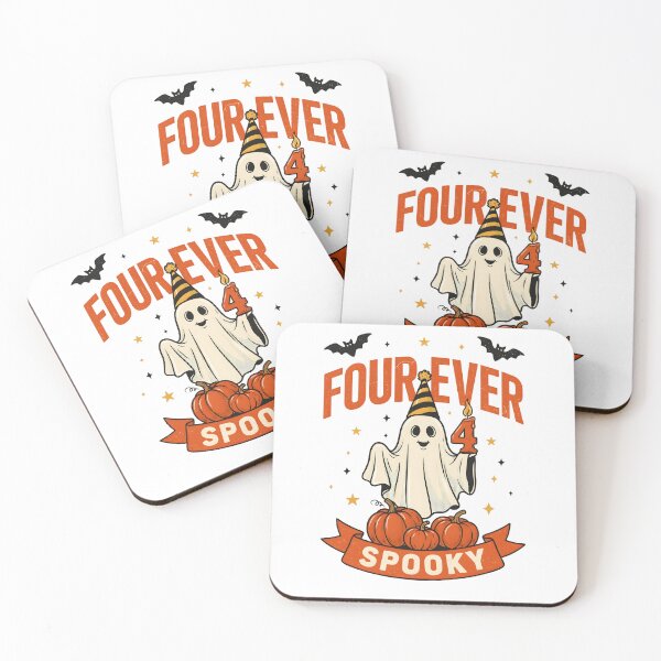 Item preview, Four Ever Spooky 4th Birthday Funny Ghost Halloween designed and sold by Redgiant87x.