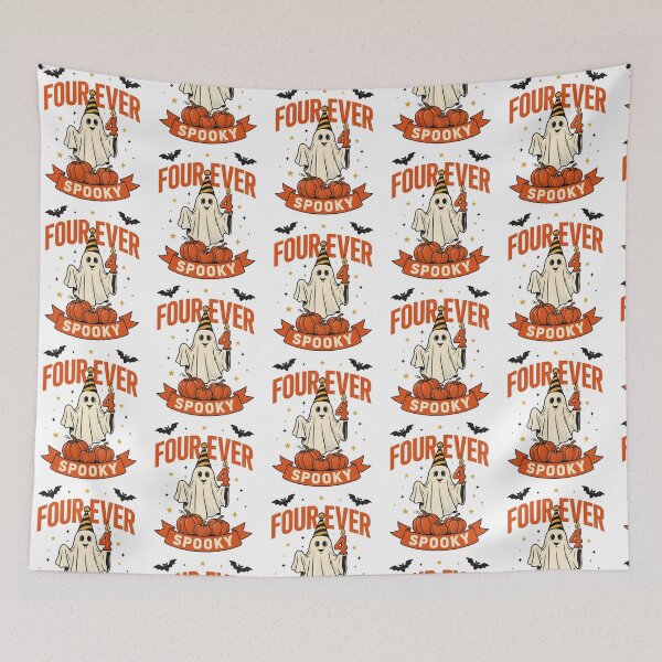 Item preview, Four Ever Spooky 4th Birthday Funny Ghost Halloween designed and sold by Redgiant87x.