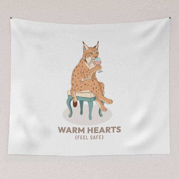 Item preview, Lynx Drinking Rosé Wine Vintage Aesthetic designed and sold by COZY VINTAGE animal.