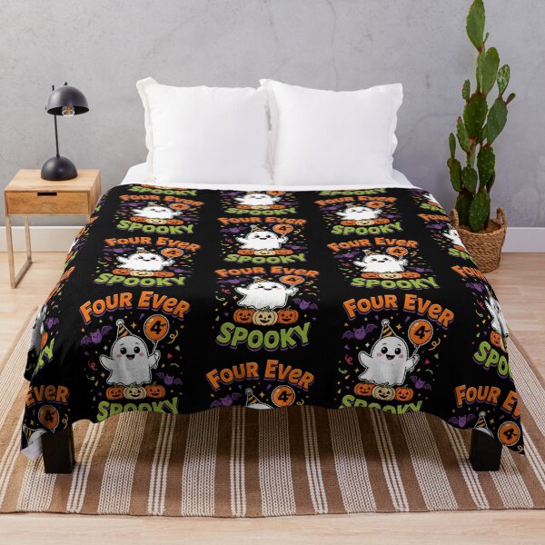 Item preview, Four Ever Spooky Halloween Ghost Birthday Party designed and sold by Redgiant87x.