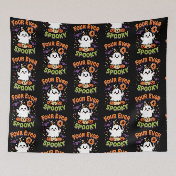 Item preview, Four Ever Spooky Halloween Ghost Birthday Party designed and sold by Redgiant87x.