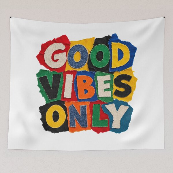 Item preview, Good Vibes Only Patchwork Retro  designed and sold by freshwear design.