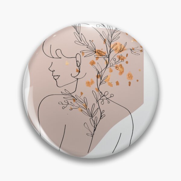 Item preview, Line Art Woman with Floral Botanical Accents designed and sold by Sk1628.