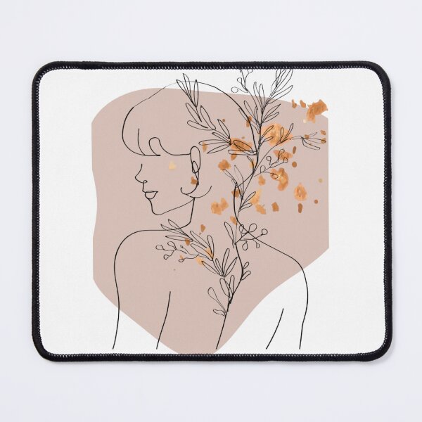 Item preview, Line Art Woman with Floral Botanical Accents designed and sold by Sk1628.