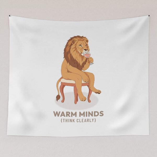 Item preview, Lion Drinking Rosé Wine Vintage Aesthetic designed and sold by COZY VINTAGE animal.