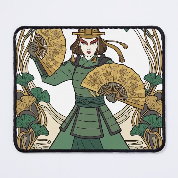 Item preview, Suki Kyoshi Warrior Golden Fan Art Nouveau designed and sold by GEODES STUDIO.