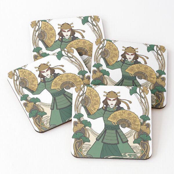 Item preview, Suki Kyoshi Warrior Golden Fan Art Nouveau designed and sold by GEODES STUDIO.