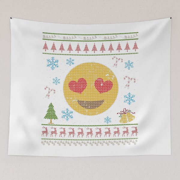 Item preview, Heart Eyes Happy Emoticon Christmas Ugly Shirt Smiley designed and sold by shoppzee.