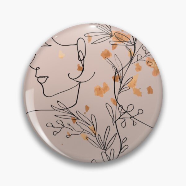 Item preview, Line Art Woman with Floral Botanical Accents designed and sold by Sk1628.