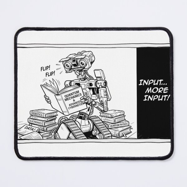 Item preview, Johnny 5 Input More Input Retro Sci Fi Robot Comic designed and sold by 80stuff.