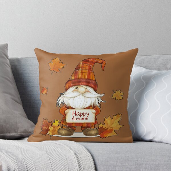 Item preview, Cute Happy Autumn Gnome in Plaid Fall Foliage designed and sold by Lovemountain.