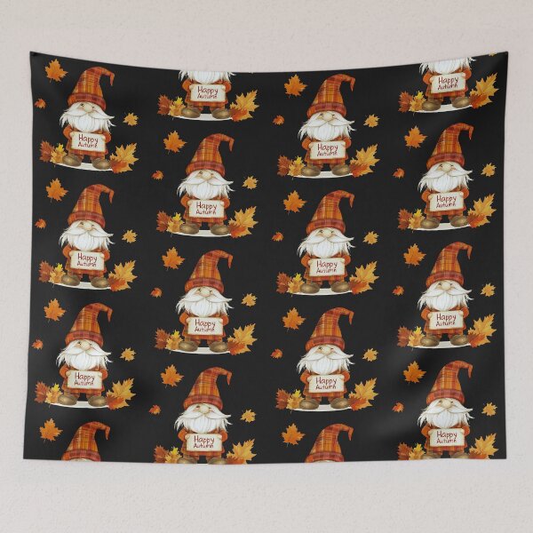 Item preview, Cute Happy Autumn Gnome in Plaid Fall Foliage designed and sold by Lovemountain.