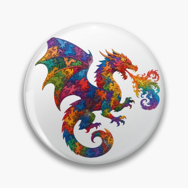 Item preview, Vibrant Fire Breathing Dragon Wood Mosaic Art 2 designed and sold by VisualVerseLab.
