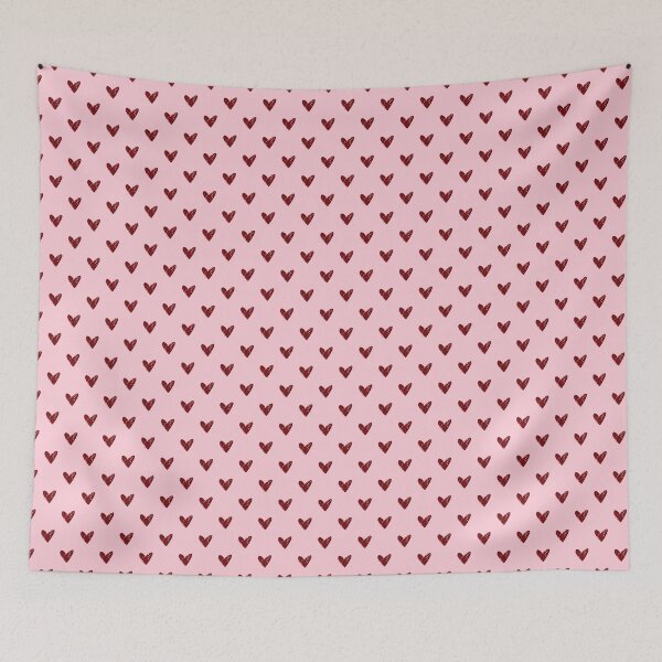 Item preview, Cute Hand Drawn Hearts Pattern in Burgundy and Pink | Coquette Rustic Dark Red Hearts on Pastel Pink Background | Aesthetic Gift for Her Mom and Friends designed and sold by VivaFy.
