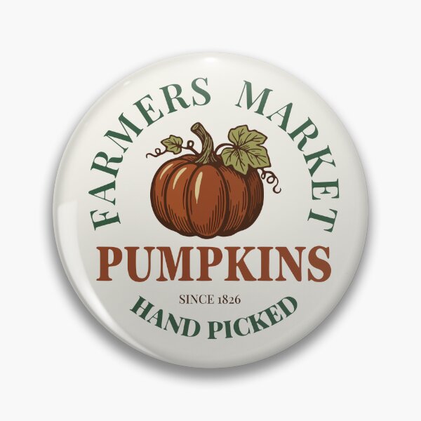 Item preview, Vintage Farmers Market Hand Picked Pumpkins Autumn Badge designed and sold by 89BLACK.