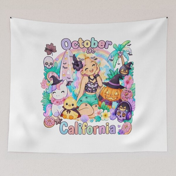 Item preview, Cute Pastel Goth Halloween - October in California Kawaii designed and sold by TheChalkyFox.