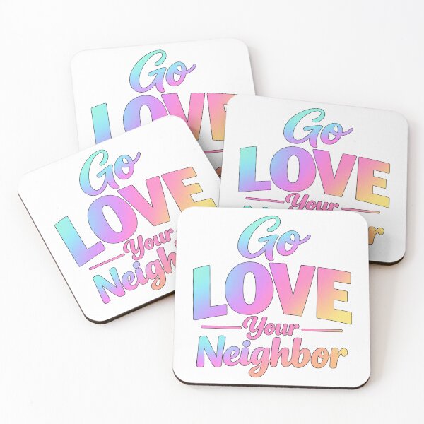Item preview, Go Love Your Neighbor – Bold Soft Pastel Gradient Typography designed and sold by D-Islamic.