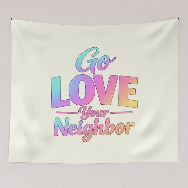 Item preview, Go Love Your Neighbor – Bold Soft Pastel Gradient Typography designed and sold by D-Islamic.